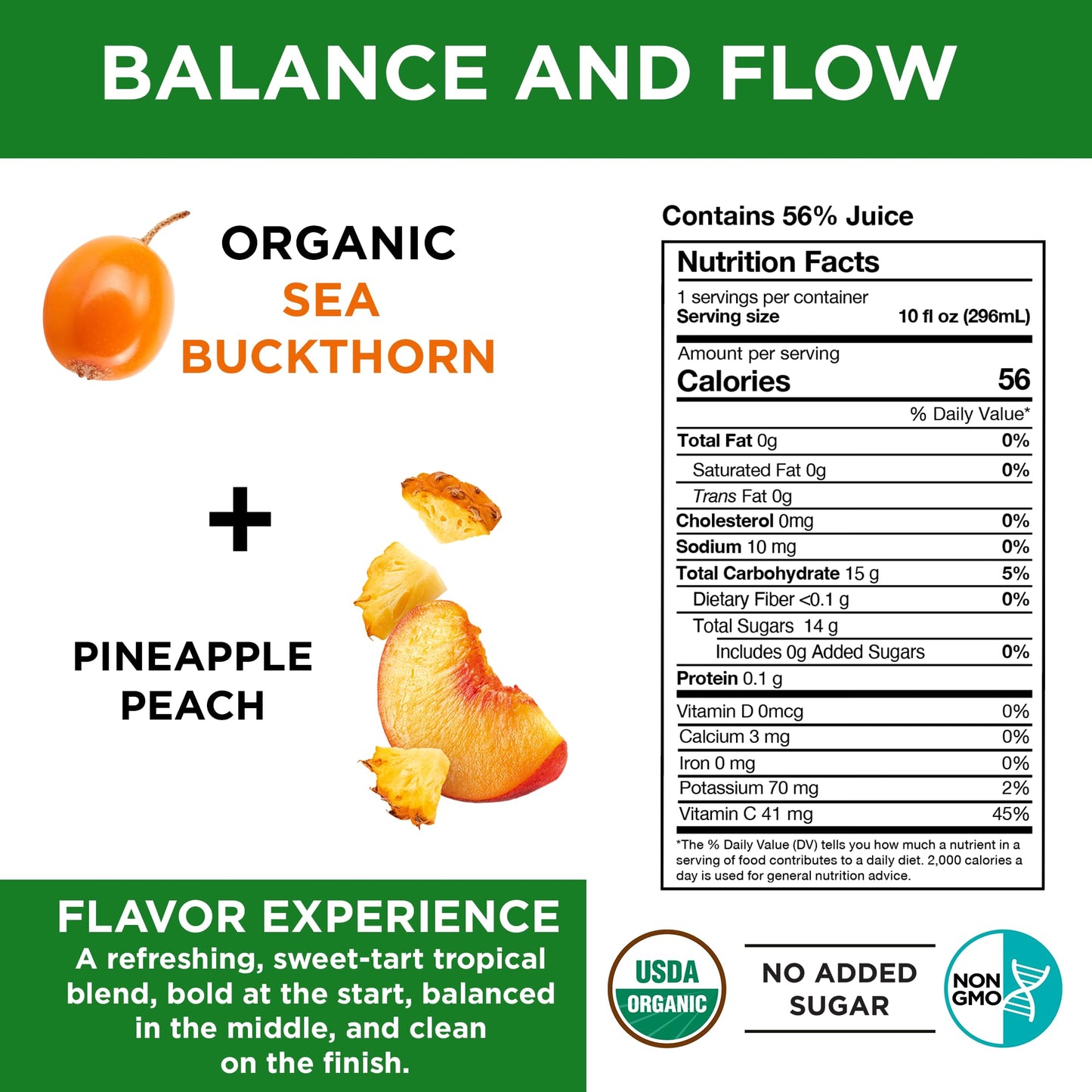 Miracle Sea Buckthorn HYDRATE - USDA Organic Sea Buckthorn Juice Drink | Omega 7 & Antioxidant Rich Superfruit | Apple, Carrot & Ginger Blend | No
