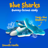 Gummy Sharks - 11 Ounce Pack - Blue Shark Gummies - Blue Candy for Goodie Bags, Gifting, Snacking & Dessert Decorating - Chewy Candy