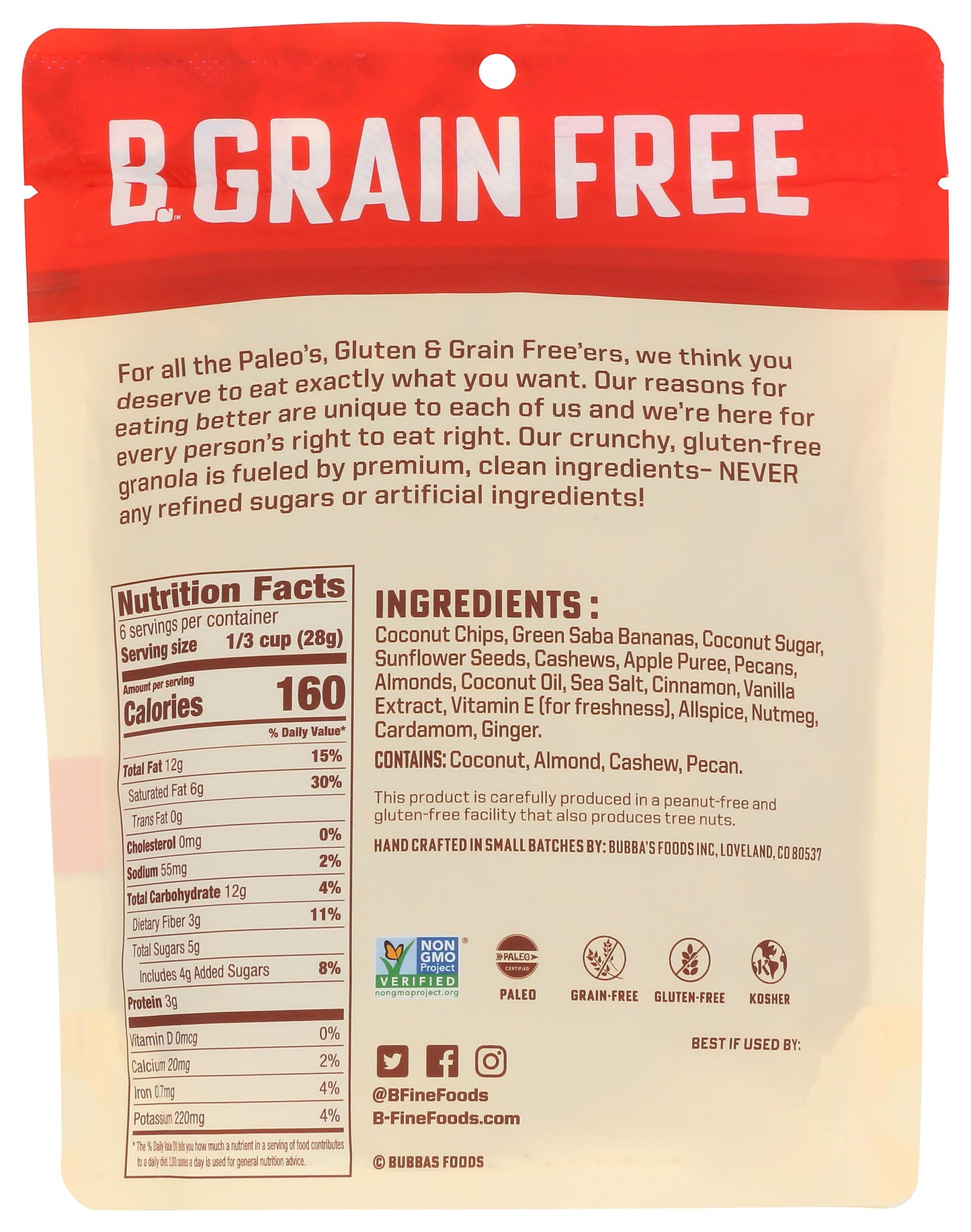 Bubbas Fine Foods Cinn-Ful Apple Ungranola, 6 OZ