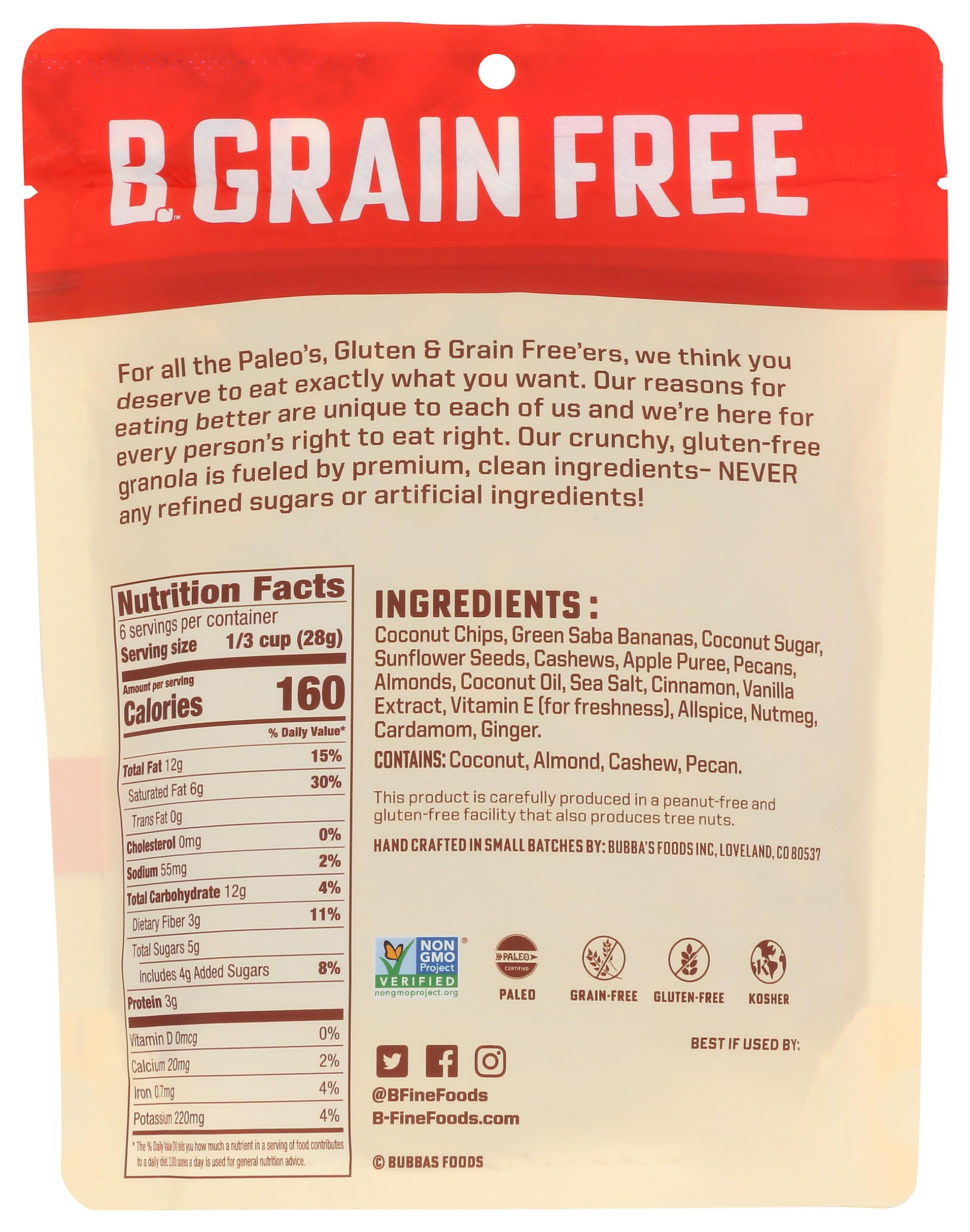 Bubbas Fine Foods Cinn-Ful Apple Ungranola, 6 OZ