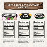 Flavor God Keto Spice Set, Combo Pack of 3 (Everything, Garlic Lovers, Taco Tuesday) Herb, Spice, Vegetable Seasoning Gift, Natural Healthy Blend