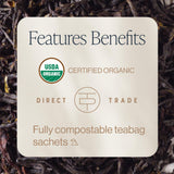 Rishi Tea Earl Grey Tea - Organic Sachet Tea Bags, Pure Black Tea with Bergamot Oil, Energizing & Caffeinated - 15 Count (Pack of 1)