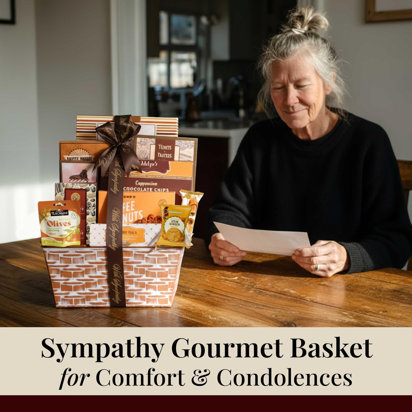 Broadway Basketeers Condolences Gourmet Gift Basket, Kosher Sympathy Food Gift Baskets for Delivery, Perfect Care Package Box or Assorted Snack Gifts