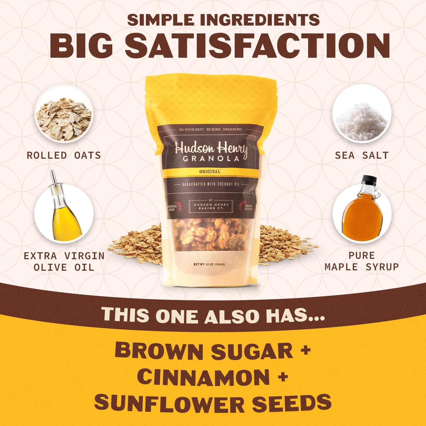 Hudson Henry OG Granola for Yogurt, Snacking & Cereal | Gluten Free Granola with Pumpkin Seeds | Vegan, Non-GMO & Small Batch Baked with Pure Maple