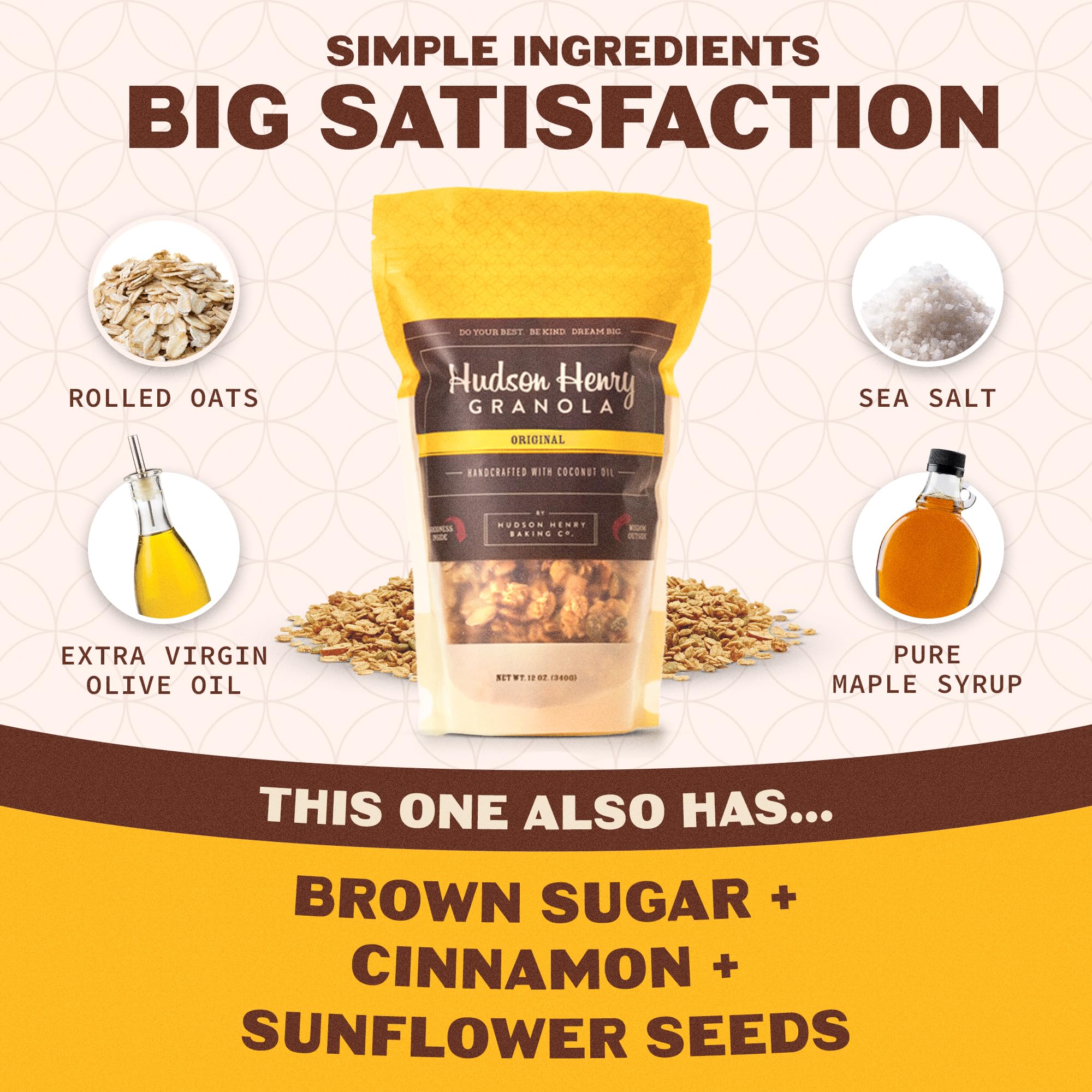 Hudson Henry OG Granola for Yogurt, Snacking & Cereal | Gluten Free Granola with Pumpkin Seeds | Vegan, Non-GMO & Small Batch Baked with Pure Maple