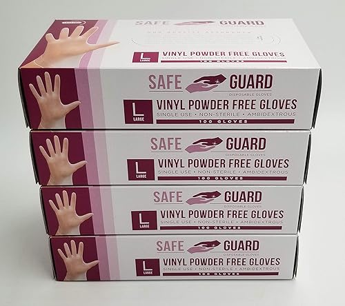 National Paper Trading Disposable Large Vinyl Gloves 400 Count POWDER FREE [VGLPFX4] (400)