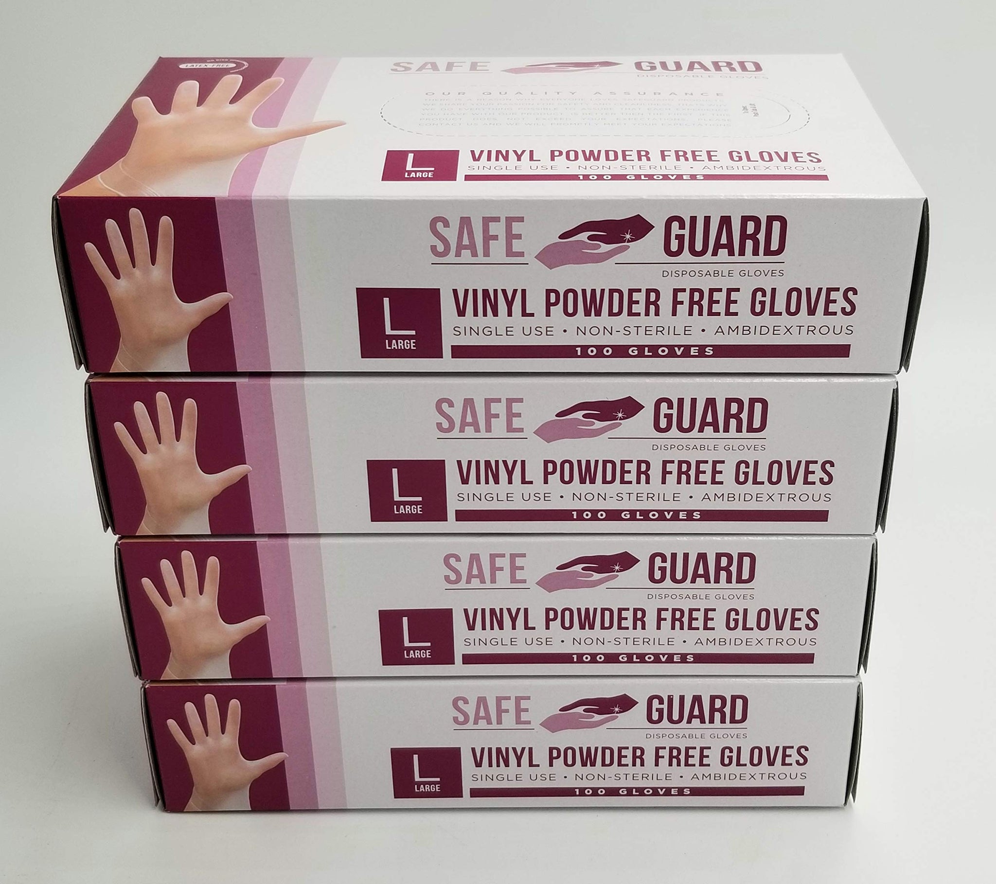 National Paper Trading Disposable Large Vinyl Gloves 400 Count POWDER FREE [VGLPFX4] (400)