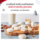 David’s Cookies Merry Christmas Butter Pecan Meltaway Cookies in Sweet Sampler Tin - Soft Gourmet Butter Cookies with Crunchy Pecans - Festive Holiday