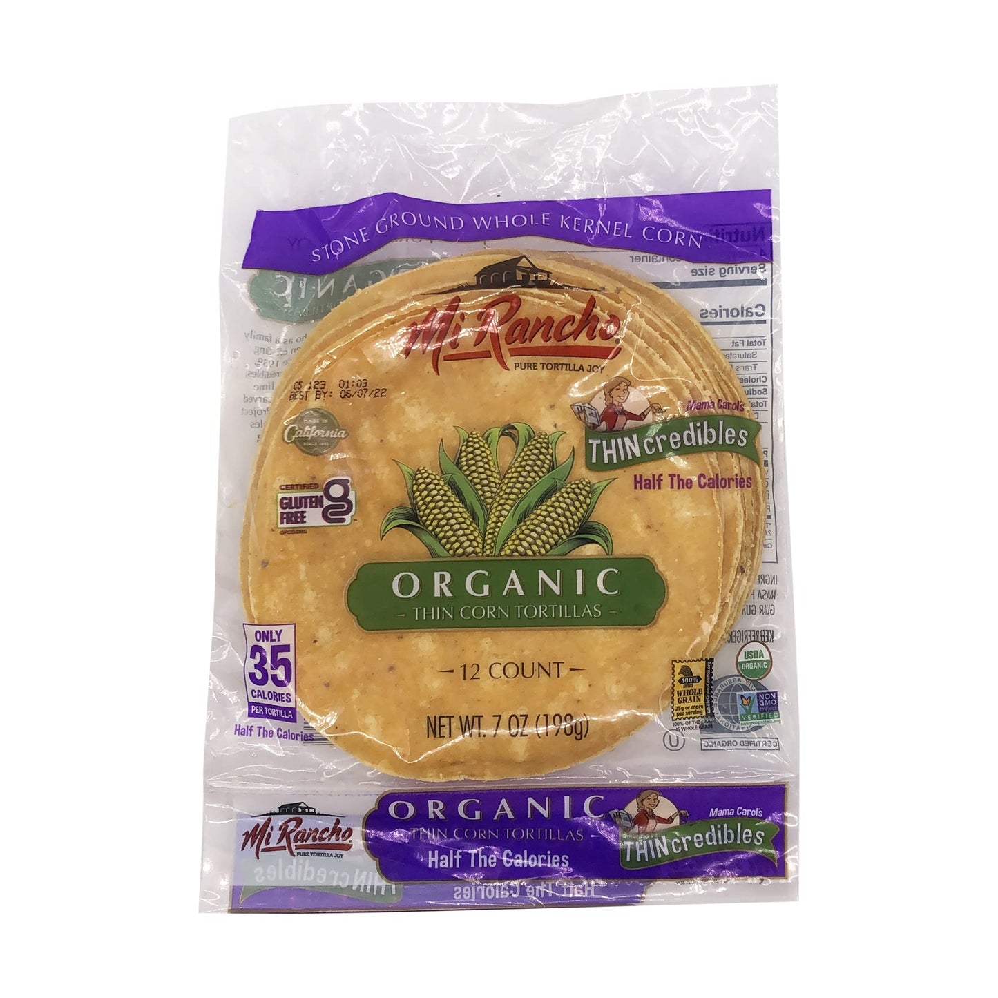 Mi Rancho Organic Thin Corn Tortillas, 7 OZ