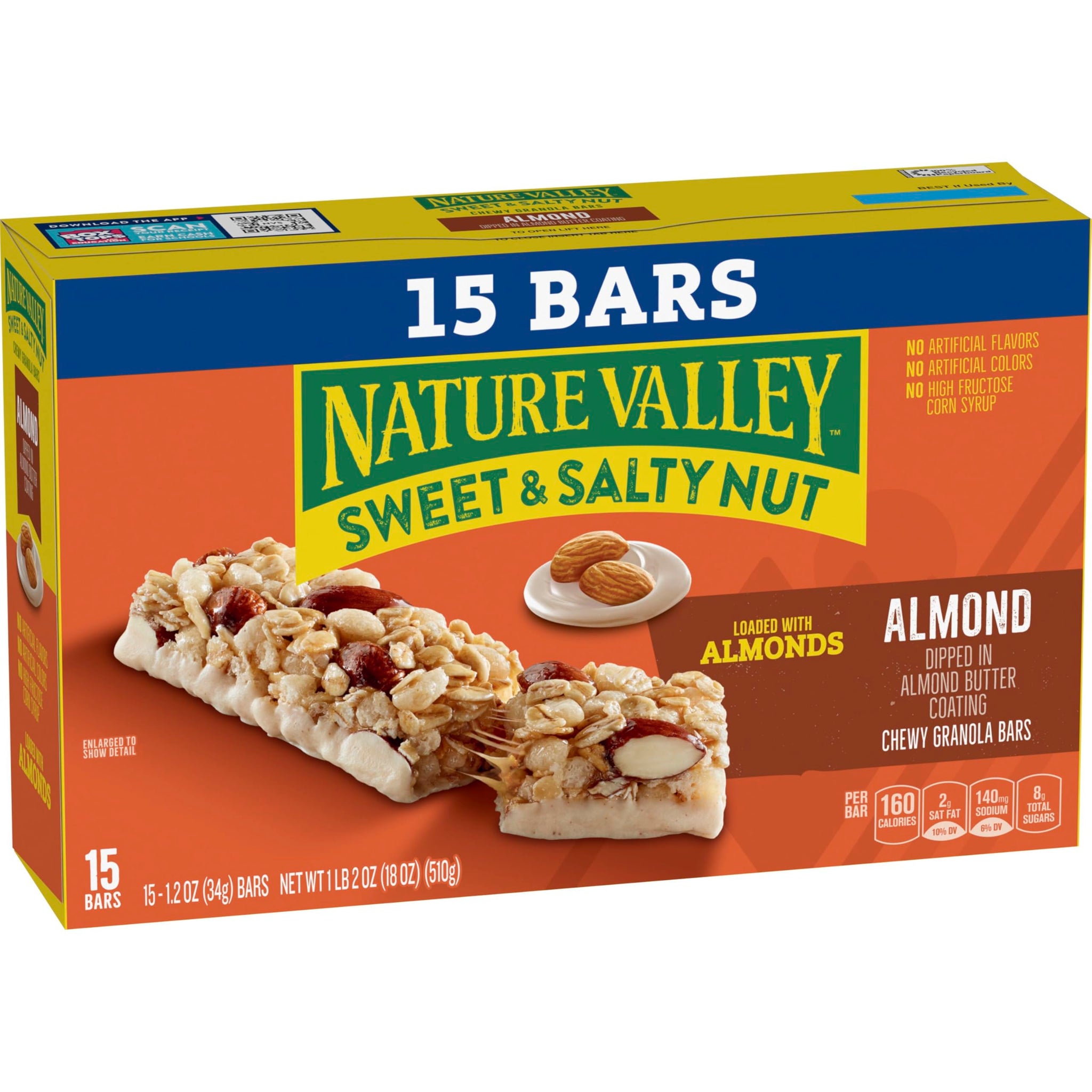 Nature Valley Sweet and Salty Nut Granola Bars, Almond, 15 Bars, 18 oz