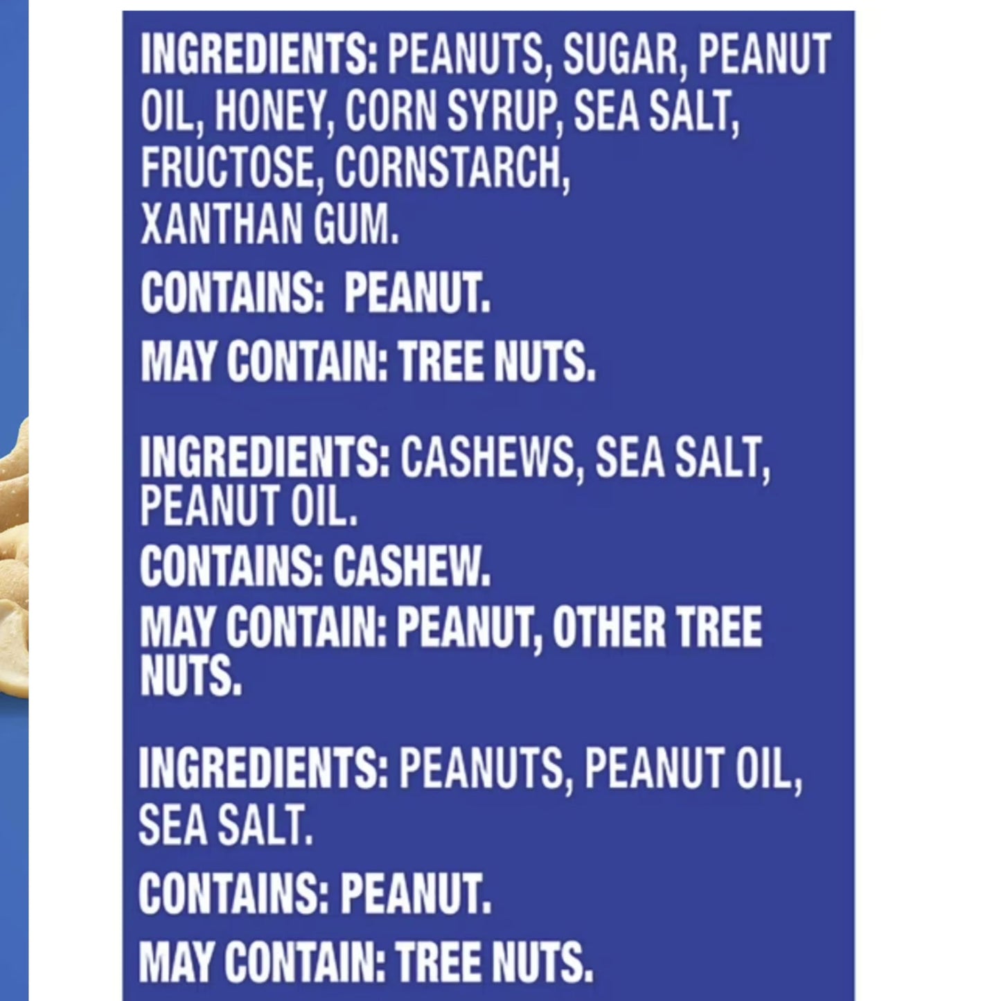 Nut Variety Pack 10 Individually Wrapped Cashews & Peanuts Snacks