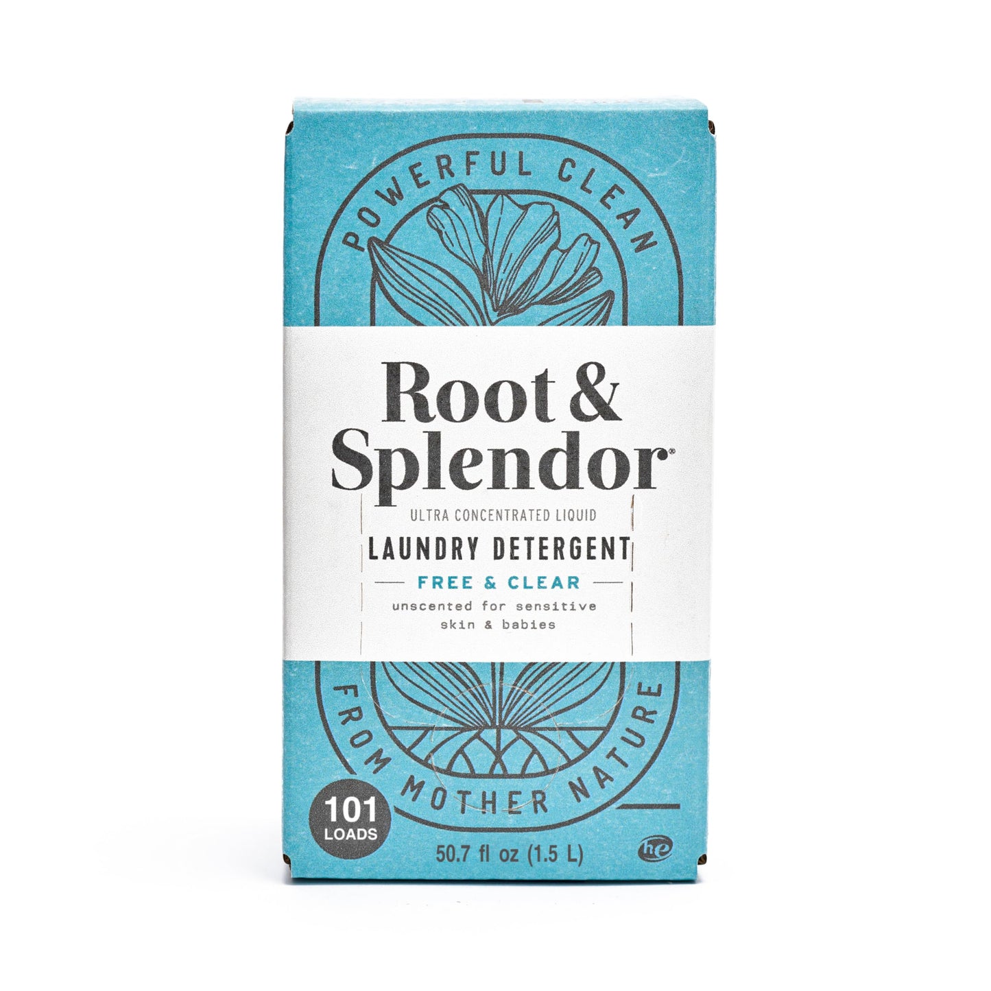 Root & Splendor Ultra Concentrated Non Toxic Laundry Detergent Liquid - EWG Verified - Plant Based & Eco Friendly Enzymatic Laundry Soap, Free