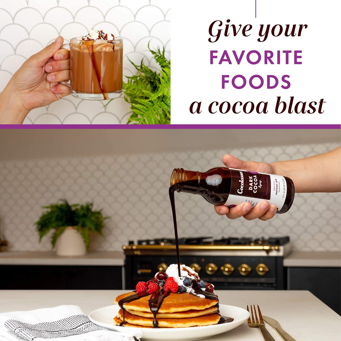 Cocolasses 100% Whole Food Supplement, Naturally Occurring Vitamins and Minerals, Bittersweet Dark Cocoa Syrup (12oz, 2 Pack)