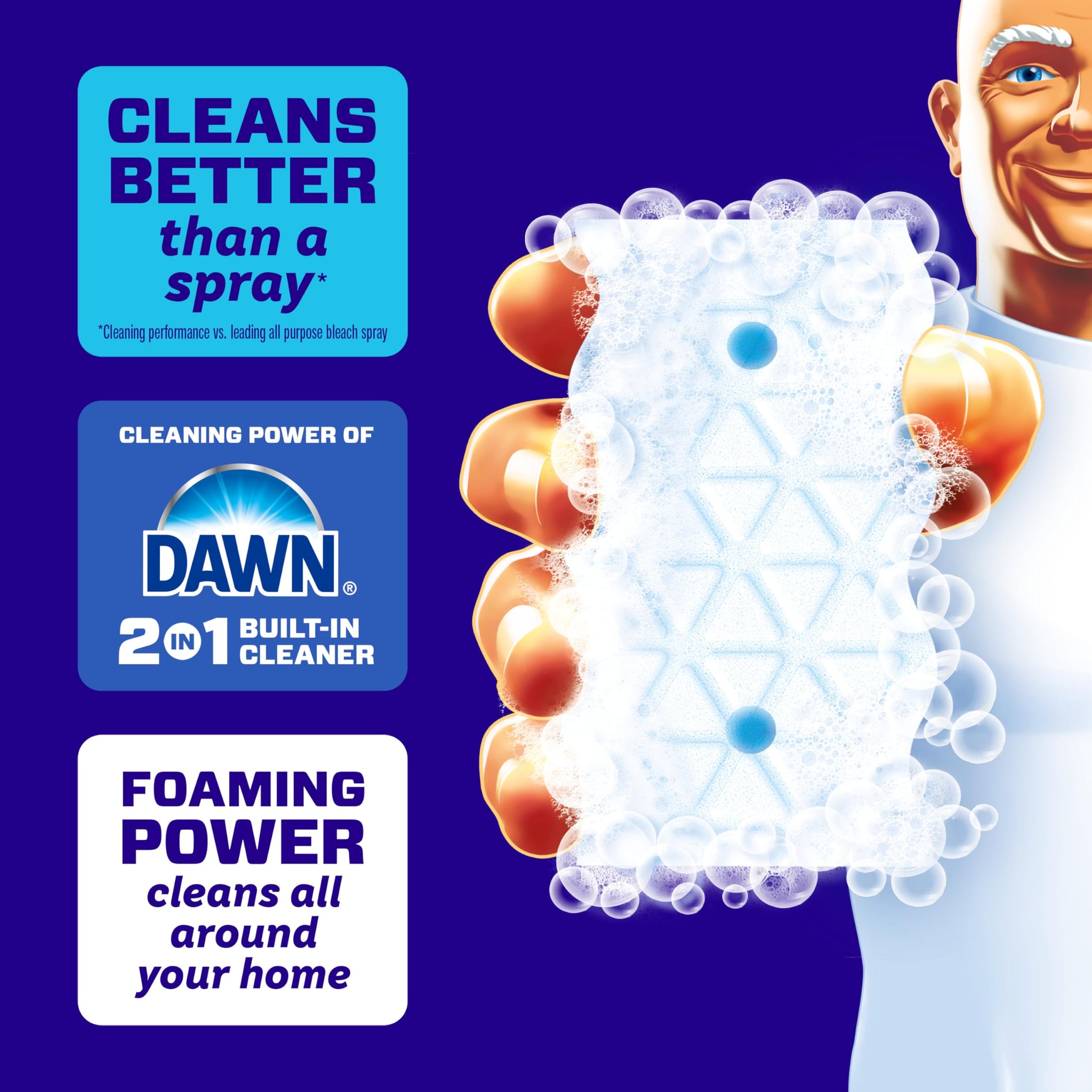 Mr. Clean Magic Eraser Foaming Sponge, All Purpose, Dawn Cleaning Power, Wall Cleaner, Sneaker Cleaner, Oven Cleaner, Kitchen, Bathroom, Shower