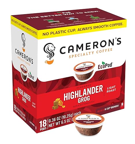 Cameron's Coffee Single Serve Pods, Flavored, Highlander Grog, 18 Count (Pack of 1)