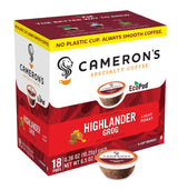 Cameron's Coffee Single Serve Pods, Flavored, Highlander Grog, 18 Count (Pack of 1)