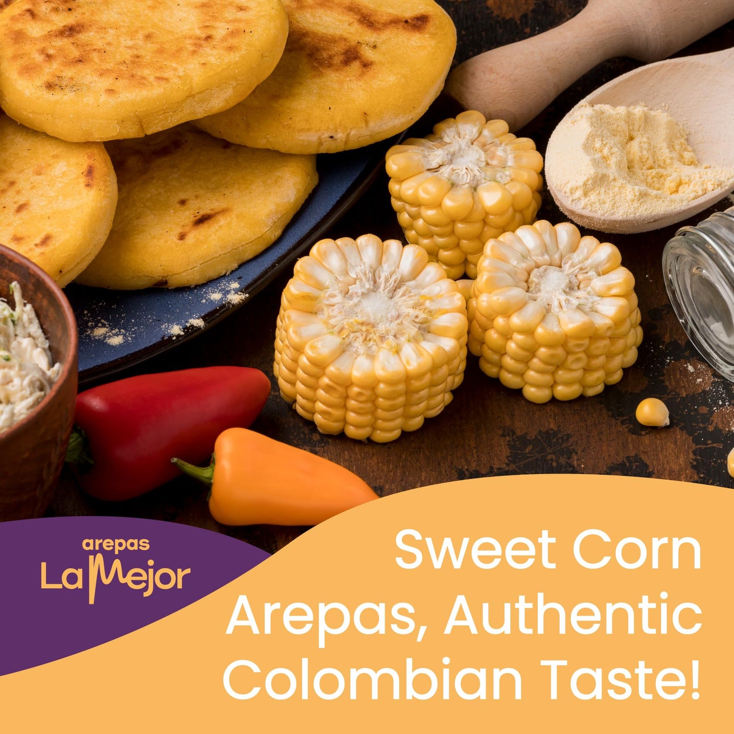 LA MEJOR Sweet Corn Arepas de Chócolo 3 Packs (15 Units) | Authentic Colombian Tender Corn Patties | Gluten-Free, Artisanal Small Batches, Vacuum