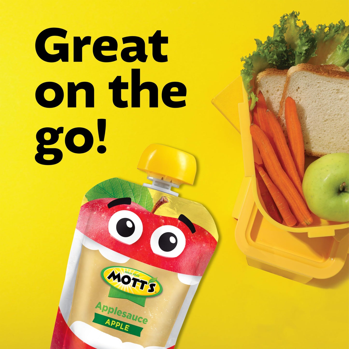 Mott's Original Applesauce, 3.2 Oz Clear Pouches, 48 Count (4 Packs Of 12), No Artificial Flavors, Good Source Of Vitamin C, Nutritious Option For The