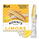 Nonni's Limone Biscotti, Individually Wrapped Italian Lemon Cookie Snacks, 8 Servings (Pack of 1)