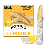 Nonni's Limone Biscotti, Individually Wrapped Italian Lemon Cookie Snacks, 8 Servings (Pack of 1)