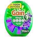 Gain Flings Laundry Detergent Pods Odor Defense + Color Guard, Moonlight Breeze Scent, 3 in 1 HE Detergent Pacs with Oxi Boost and Febreeze, 112 Count