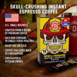 Fire Department Coffee - Skull Crushing Instant Espresso Coffee - Instant Coffee Packets Single Serve - Gives Back to Firefighters - Veteran Owned