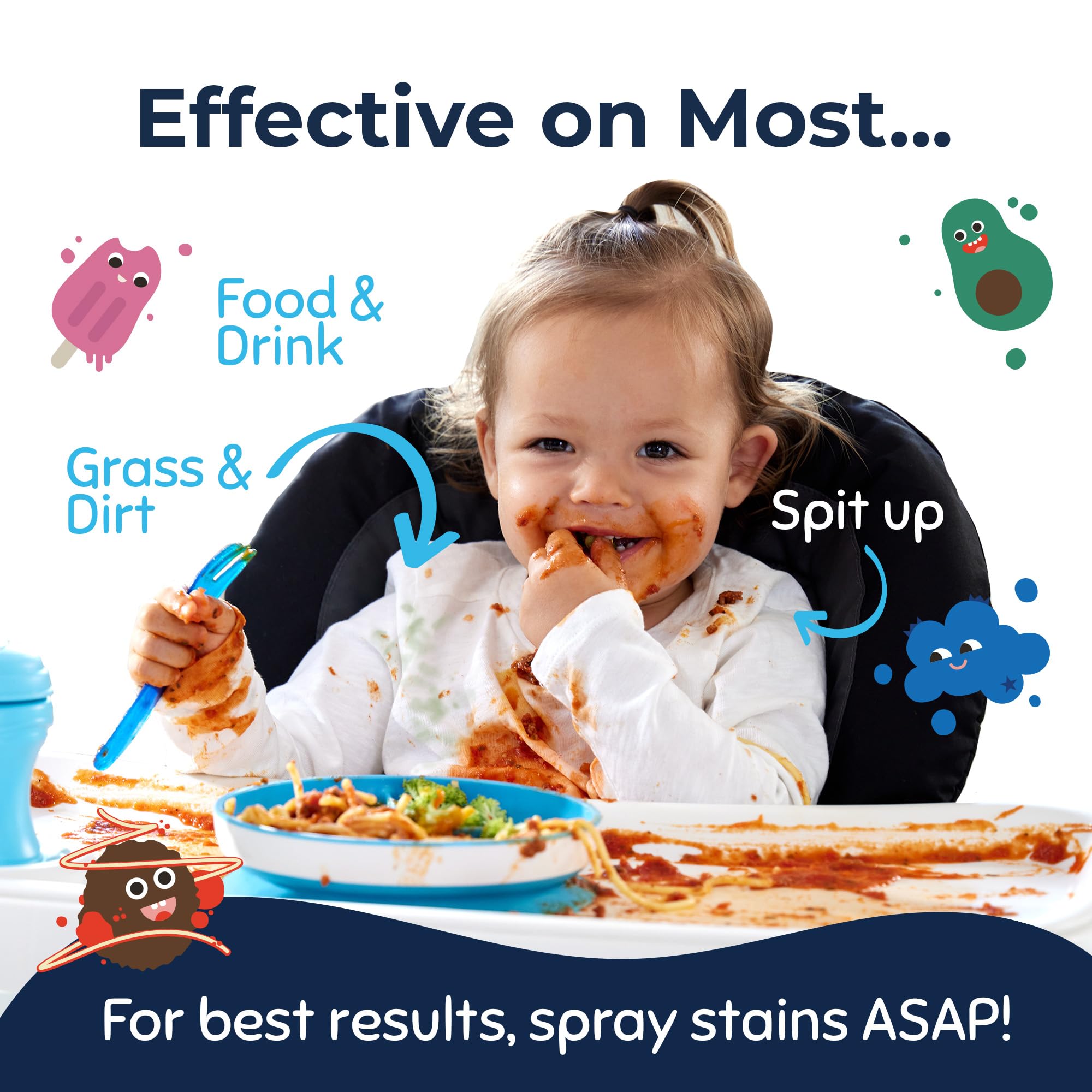 Miss Mouth's Messy Eater Stain Treater Spray - 4oz 2 Pack Stain Remover - Newborn & Baby Essentials - No Dry Cleaning Food, Grease, Coffee Off