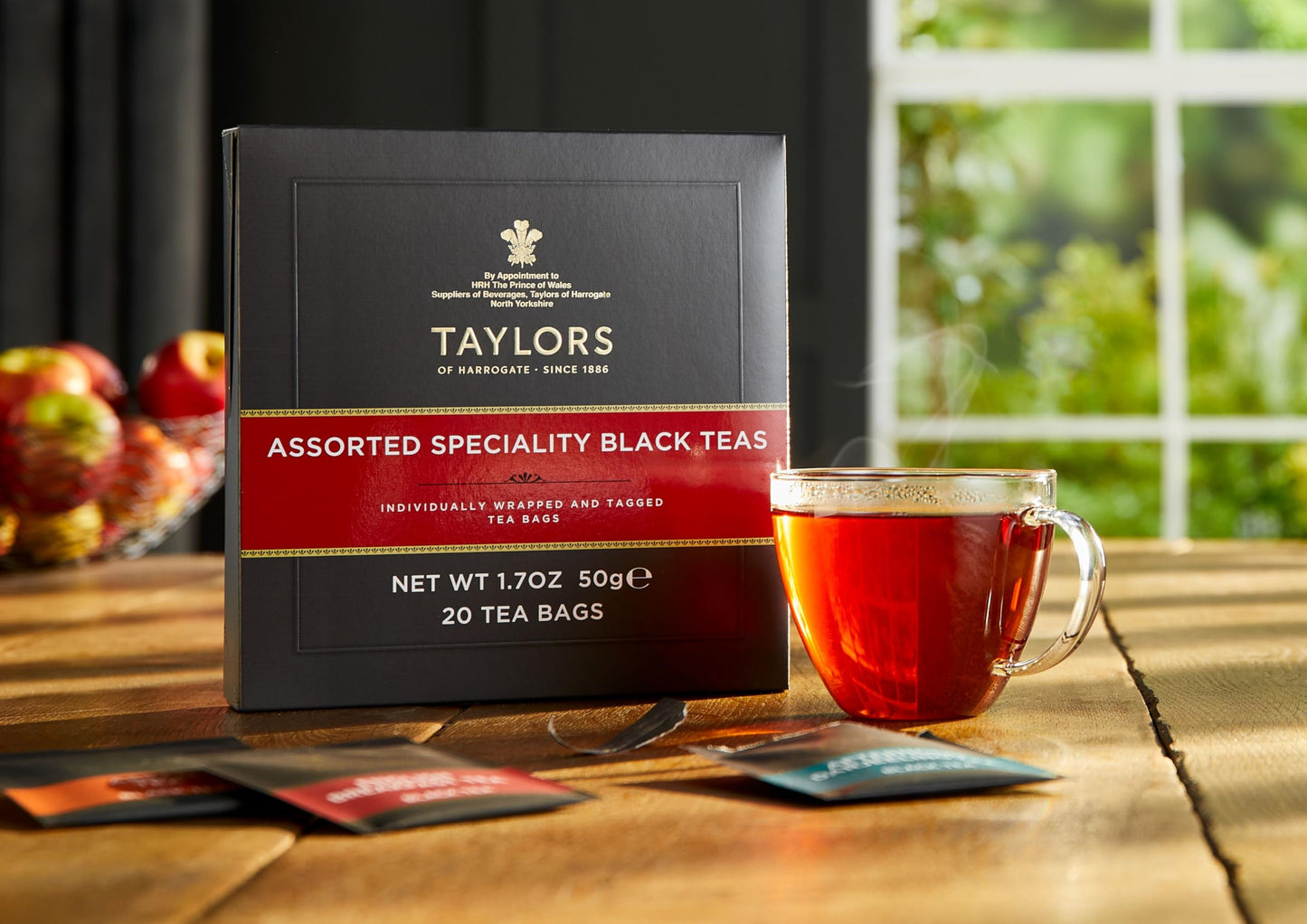 Taylors of Harrogate Assorted Specialty Black Teas Sampler, Variety Gift Box, Individually Wrapped Bags, 20 Count (Pack of 1), English Breakfast, Earl