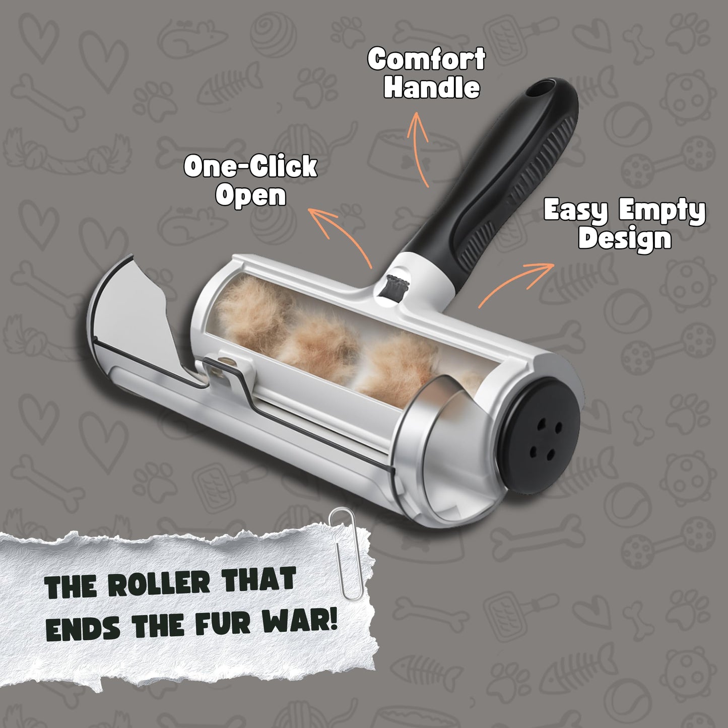 Claws & Co. Pet Hair Remover Roller: USA Owned Brand - Magic Pet Hair Removal Tool for Dog and Cat Hair - Reusable Lint Remover Roller Works on