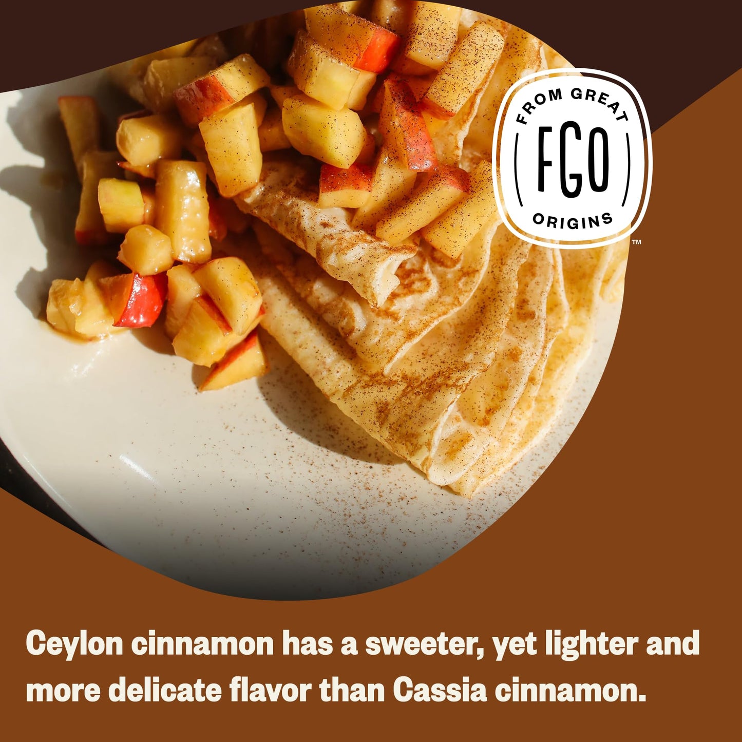 FGO Organic Ceylon Cinnamon Powder, 8oz Pure Sri Lanka Cinnamon for Spice & Seasoning, Great for Baking, Cooking, & Drinks, Additive Free, Non-GMO
