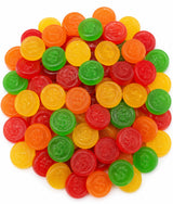 Assorted JuJu Gummy Coins - 2 lb Bulk Bag - Cherry, Orange, Lemon & Lime - Soft & Chewy Dollar?Stamped Candy - Retro JuJu Treats for Parties, Candy