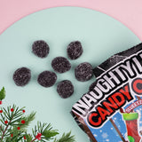 Naughty List Coal Christmas Candy, Funny Gag Gift Gummies, Sour Strawberry Flavored, Stocking Stuffer Treats, 4 Ounces