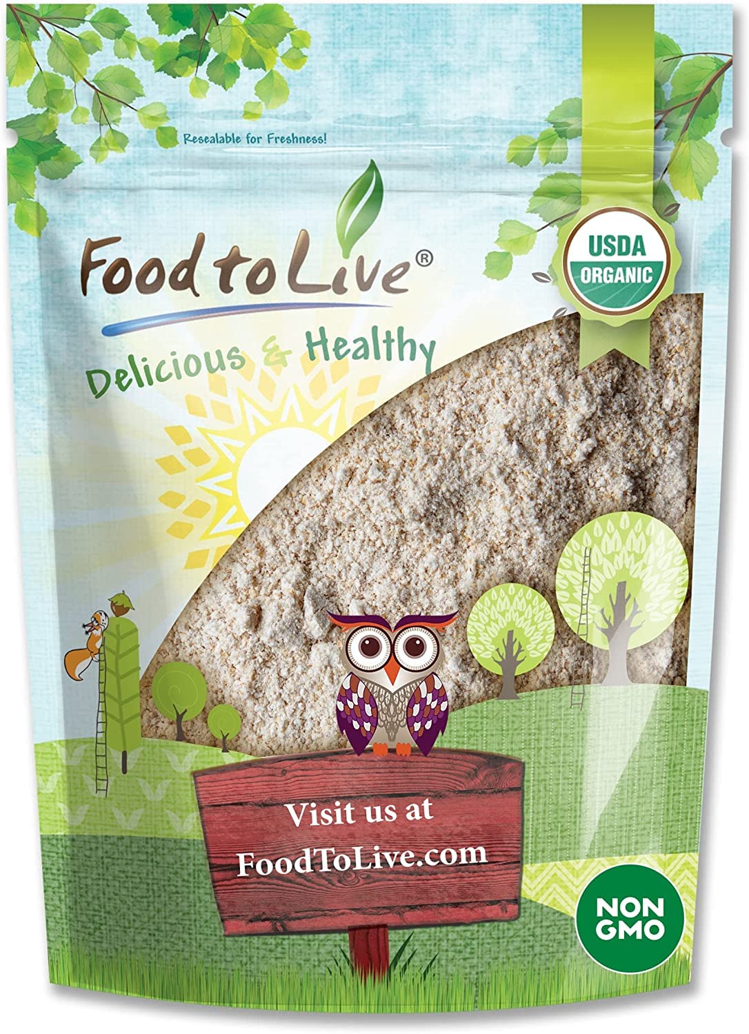 Food to Live Organic Whole Grain Buckwheat Flour, 8 Ounces - Non-GMO, Kosher, Unbleached, Unbromated, Unenriched, Stone Ground, Powder, Meal