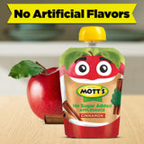 Mott's No Sugar Added Cinnamon Applesauce, 3.2 oz clear pouches, 12 pack