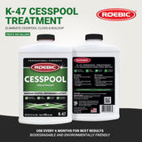 Roebic K-47-Q Cesspool Treatment: Prevents Clogging, Buildup, Exclusive Bacteria Digests Paper, Destroys Sludge - 32 Ounces, White/Green