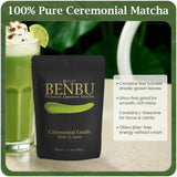 BENBU Matcha Powder - Ceremonial Grade, First Harvest, Stone-Milled in Japan, Authentic Japanese Green Tea, No Additives, 3.5 oz (100g) Pouch