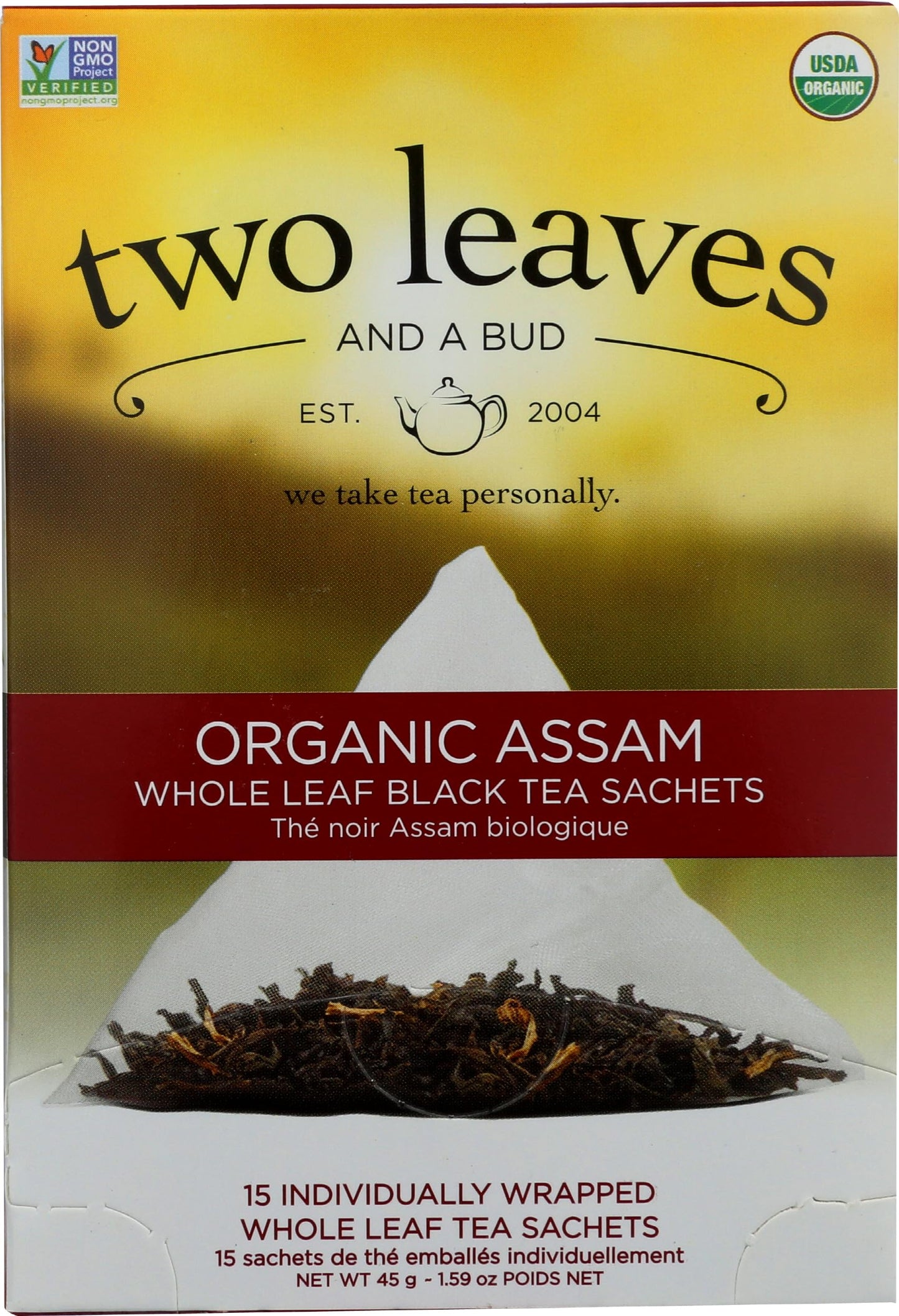Two Leaves & A Bud, Tea Assam Organic, 15 Count