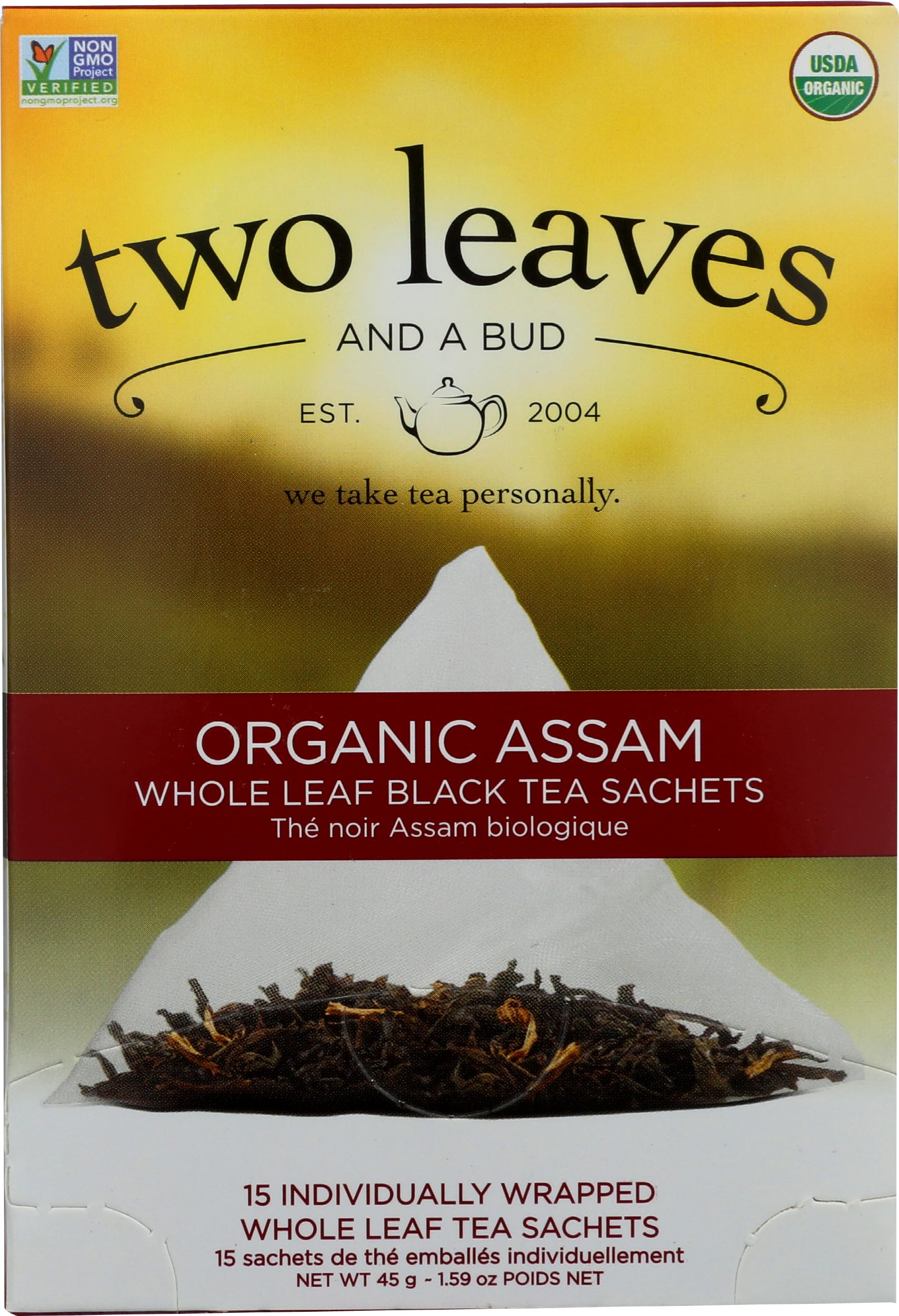 Two Leaves & A Bud, Tea Assam Organic, 15 Count