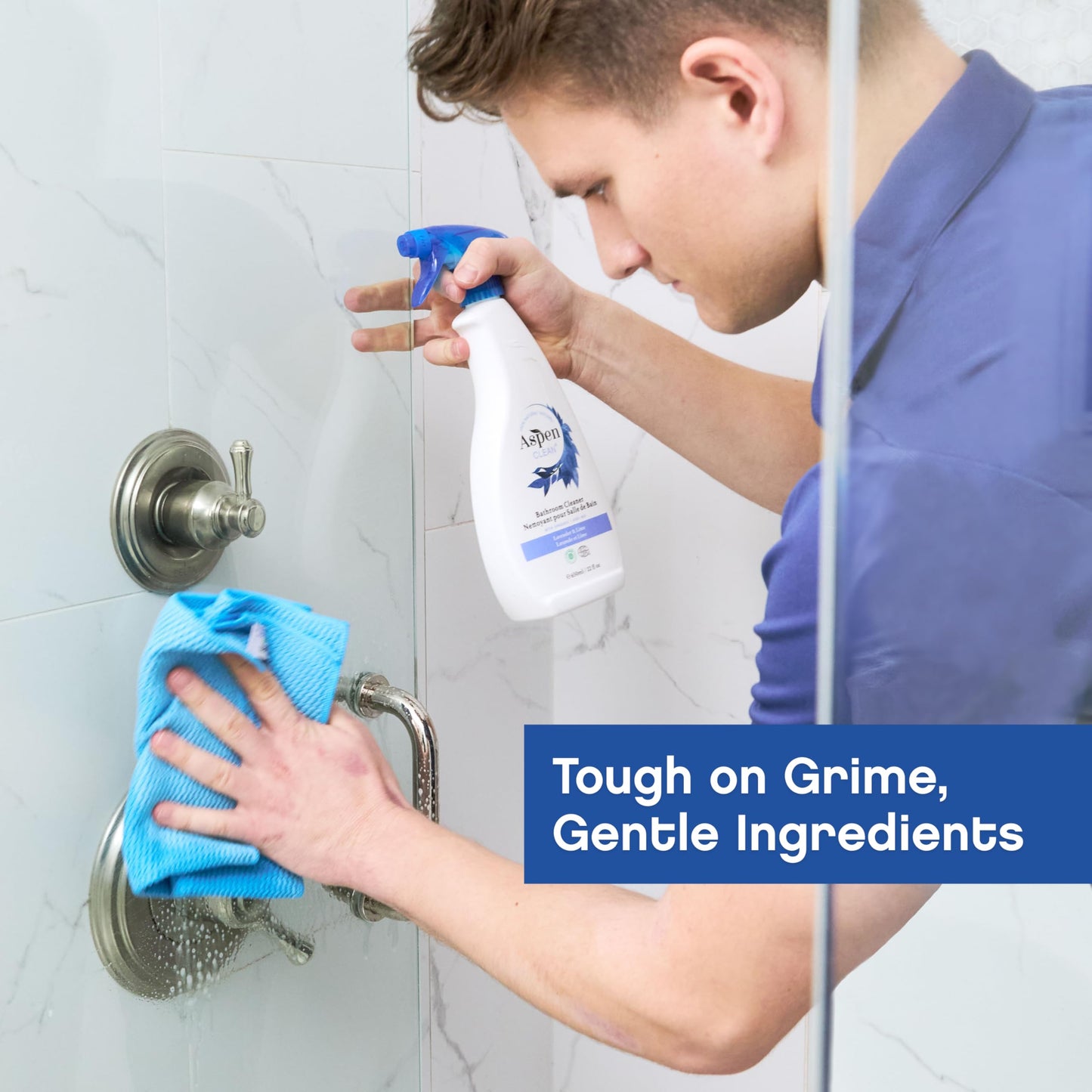 AspenClean | Bathroom Spray Cleaner | Eco-Friendly Cleaner for Hardwood, Laminate, Stone & Ceramic | Non - Toxic | 100% Natural | EWG Verified | Pack