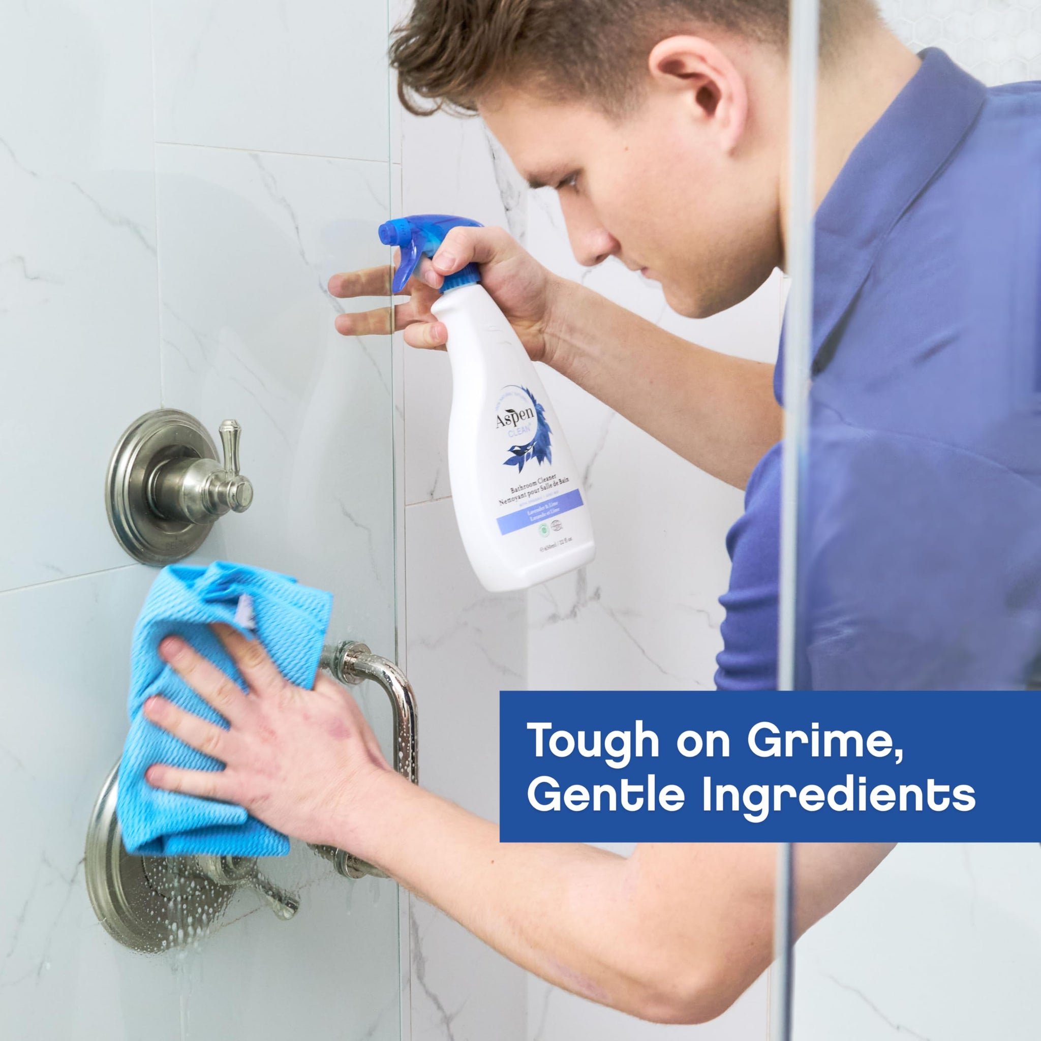 AspenClean | Bathroom Spray Cleaner | Eco-Friendly Cleaner for Hardwood, Laminate, Stone & Ceramic | Non - Toxic | 100% Natural | EWG Verified | Pack