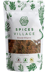 SPICES VILLAGE Ground Allspice (8 oz) - Powdered Fresh Whole Allspice Berries, Ground Jamaican Pimento Seeds, Natural Seasoning for Curries Pastries