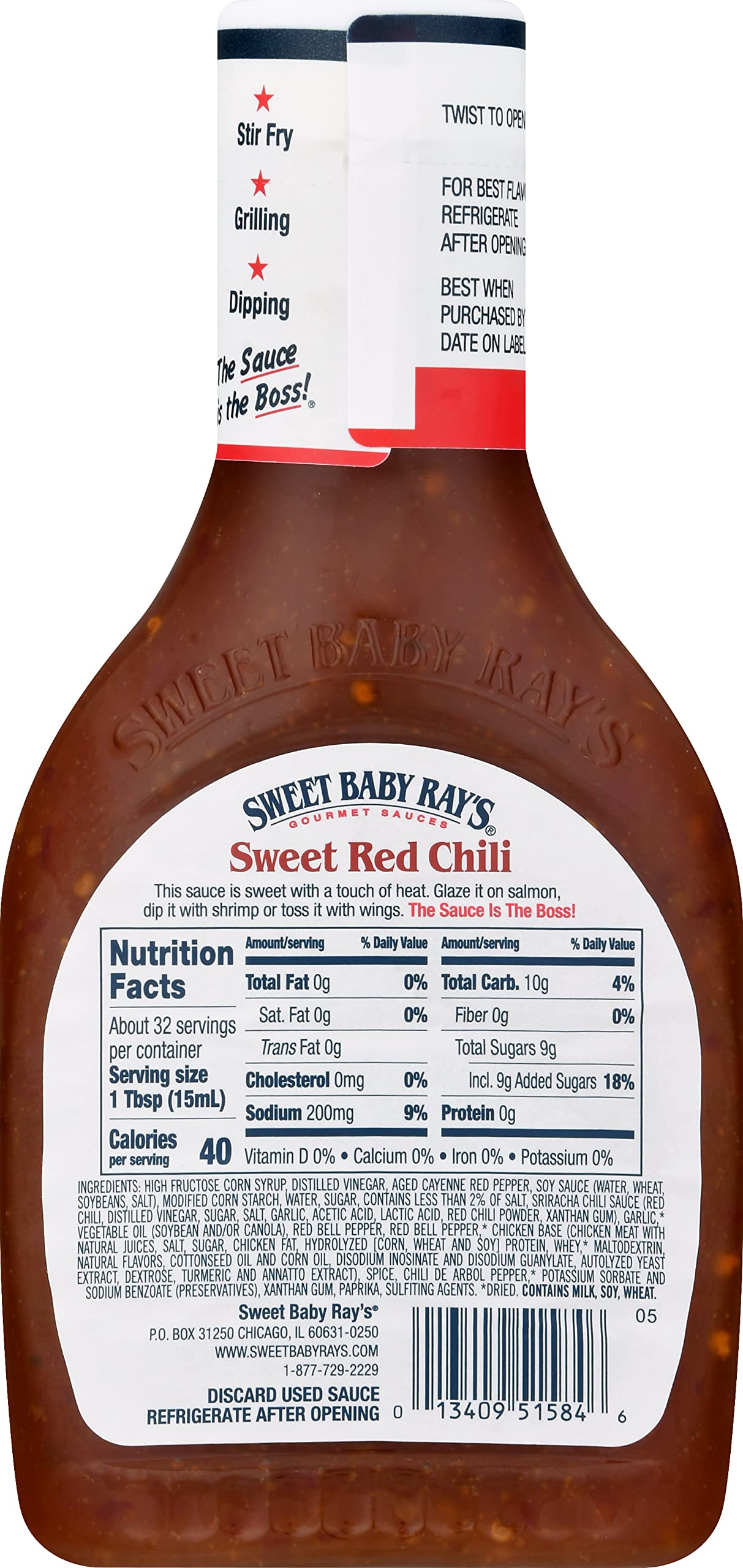 Sweet Baby Ray's, Wing Sauce & Glaze, Sweet Red Chili, 16oz Bottle (Pack of 1)