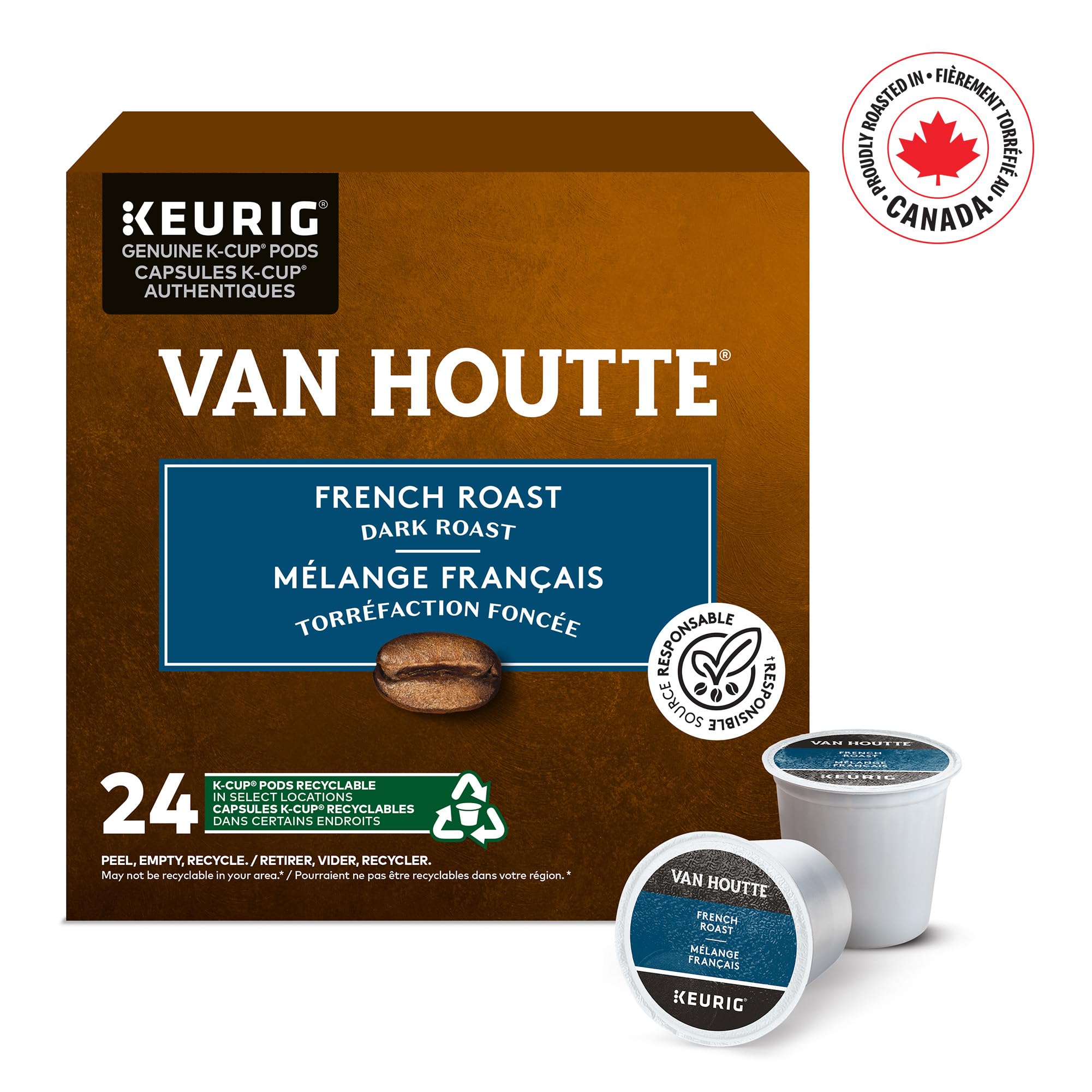Van Houtte French Roast Coffee, K-Cup Portion Pack for Keurig Brewers (24 Count)