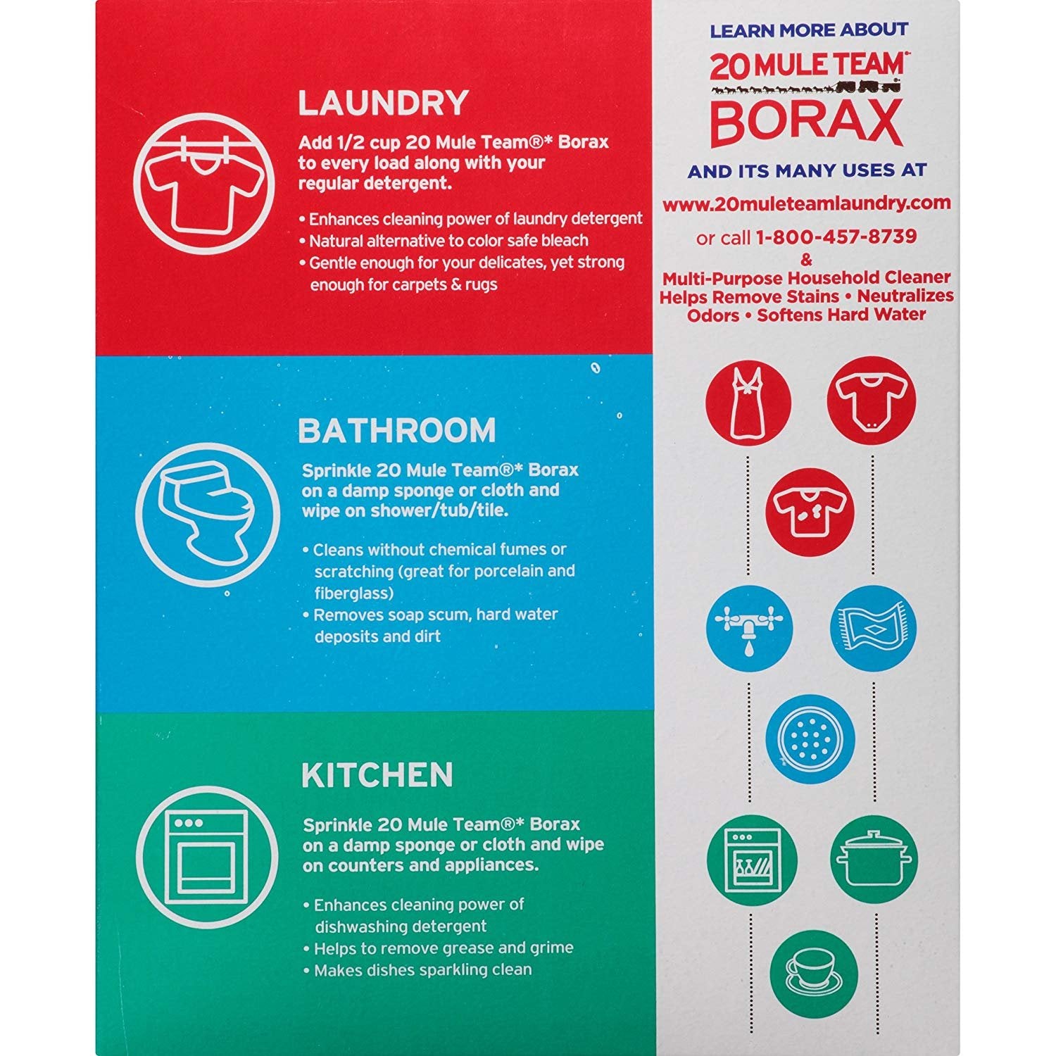 Borax Laundry Booster 65oz (Pack of 8) | Bundle Edition