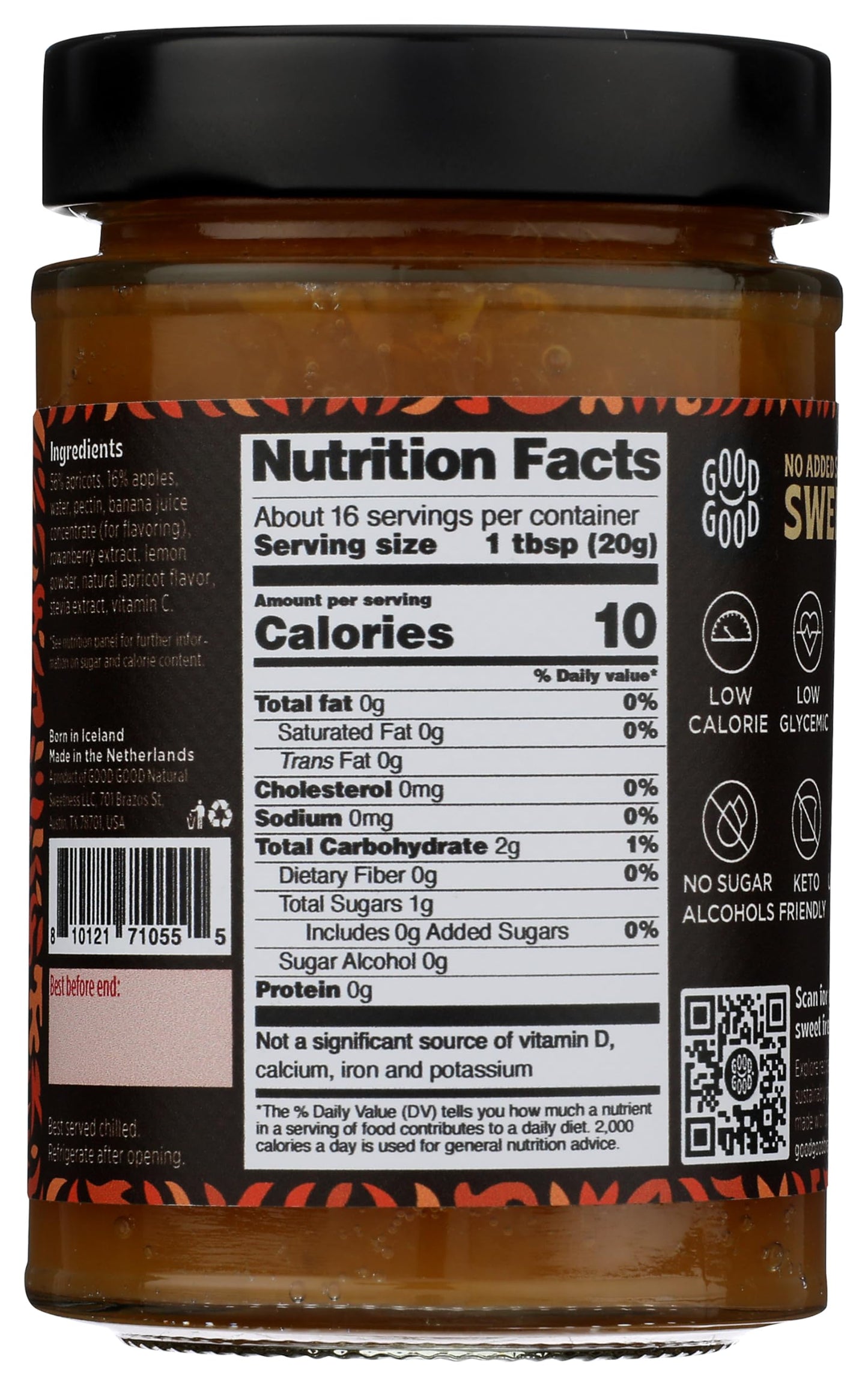 GOOD GOOD Special Reserve Apricot Fruit Spread, 11 OZ