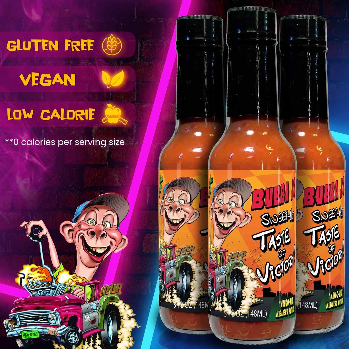 Jeff Dunham - Bubba J's Mango Habanero Hot Sauce | Perfect Blend of Sweet and Heat for Bold and Adventurous Tastes (Mild, 5 fl oz)