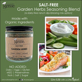 Culinary Genie Salt-Free Garden Herbs Seasoning Blend - Ranch Style Dip & Dressing Mix, Dairy-Free, No Salt Added