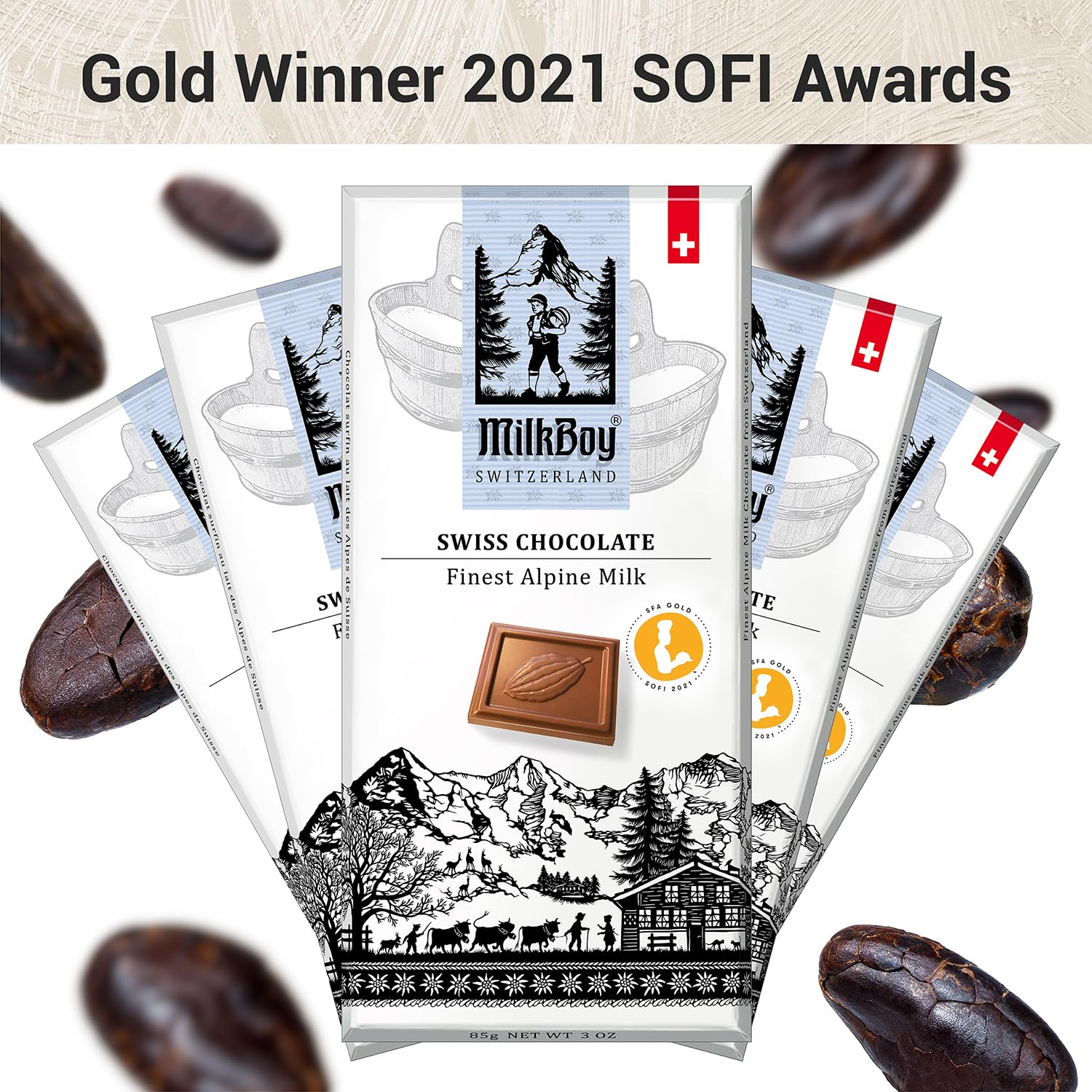 Milkboy Swiss Chocolates Chocolate Bars - Premium Swiss Alpine Milk Chocolate - Smooth European Milk Chocolates Gift - Sustainably Farmed Cocoa