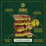 Moda Dubai Chocolate Bar - Premium Milk Chocolate with Pistachio Cream & Crispy Kataifi Filling, Gourmet Dubai Style Chocolate, Authentic Middle