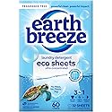 Earth Breeze Laundry Detergent Sheets Fragrance-Free - 60 Loads Eco Liquidless Soap - Travel-Friendly for Hot & Cold Cycles, Tackles Tough Stains